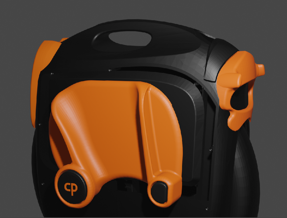Clark Pads makes front and rear bumpers to fit your electric unicycle EUC. Shown are the bumpers for the MSP, MSX, or M Super
