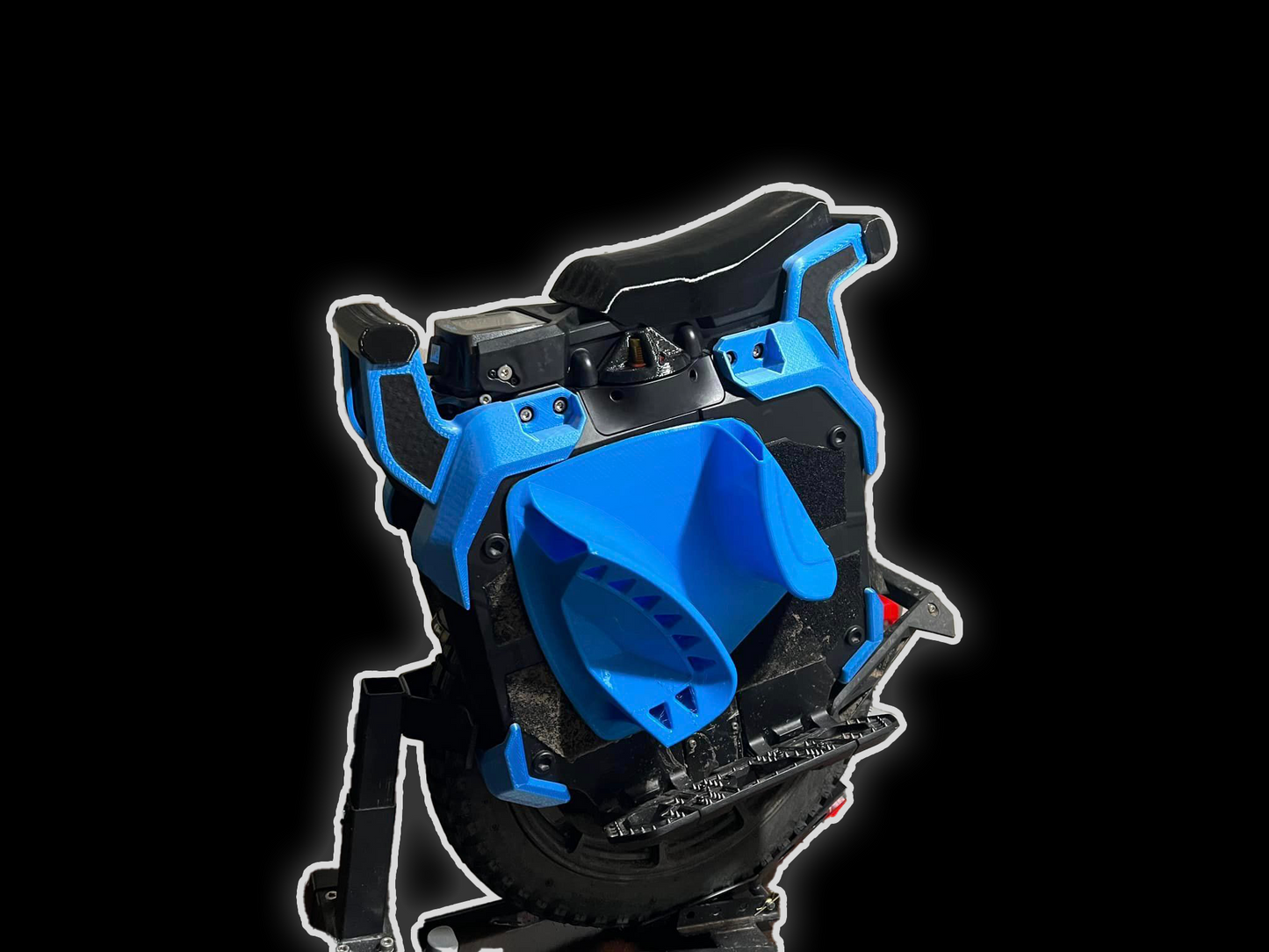 New from Clark Pads Seat & Bumper for the Leaperkim Sherman-S EUC wheel. The combined 3D-printed system provides great protection for your Sherman-S wheel. Choose your color from the dropdown options. Combo includes assembly screws, washers, an adhesive for the seat, bumpers, suspension covers, and corner protectors. Optional seat extension available.