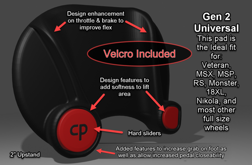 Clark Pads best seller - Gen 2 Universal power stunt pads. Works for most Electric Unicycle EUC wheels to give you greater control