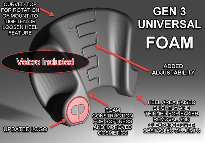 The Gen 3 Universal Foam power stunt pads works for most wheels to give you greater control, including the Inmotion V12. Foam construction provides softness and improved cosmetics. The heel area is raised slightly and thinner for easier removal and clearance. Gen 3 Universal Foam pads come in black. Choose the insert color from the available drop down options. Purchase includes a set of two pads. Ideal for the Inmotion V12