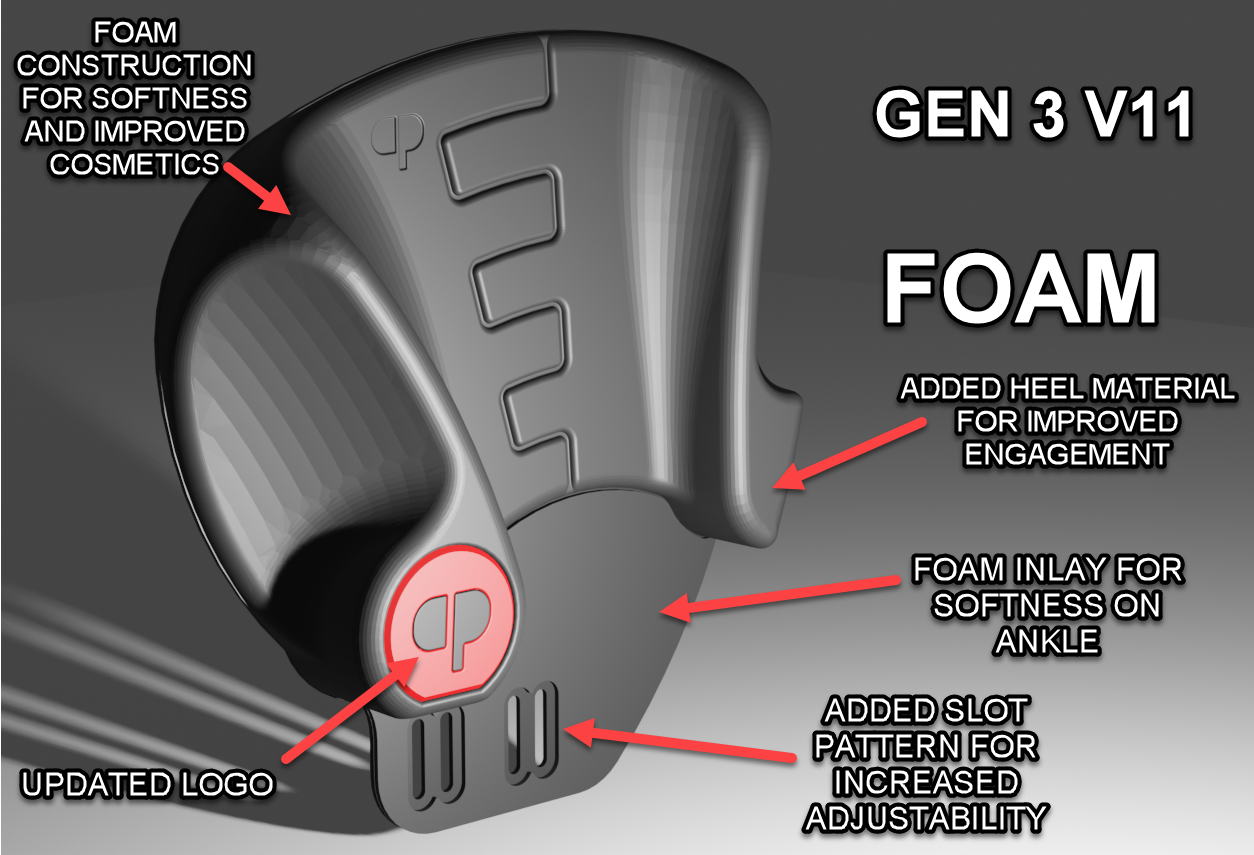 This Gen 3 V11 Foam pad is specific to the InMotion V11 wheel.  New foam construction for softness and improved cosmetics.  Additional heel material for improved engagement.  V11 foam pads come in black.  You can choose the insert color from the drop down available options.   Mounting screws are included.  Purchase includes a set of two pads. 