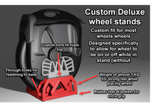 Load image into Gallery viewer, Clark Pads custom electric unicycle EUC wheel stand for your wheel.   MSX/MSP, or M Super.  Choose the color you would like from the drop down option.    Not shown, but also available are stands for the following wheels:  Gotway / Begode EX, Gotway / Begode Nikola,  InMotion V11  KingSong S18, KingSong 18XL  Ninebot One E+  Custom requests also available. 
